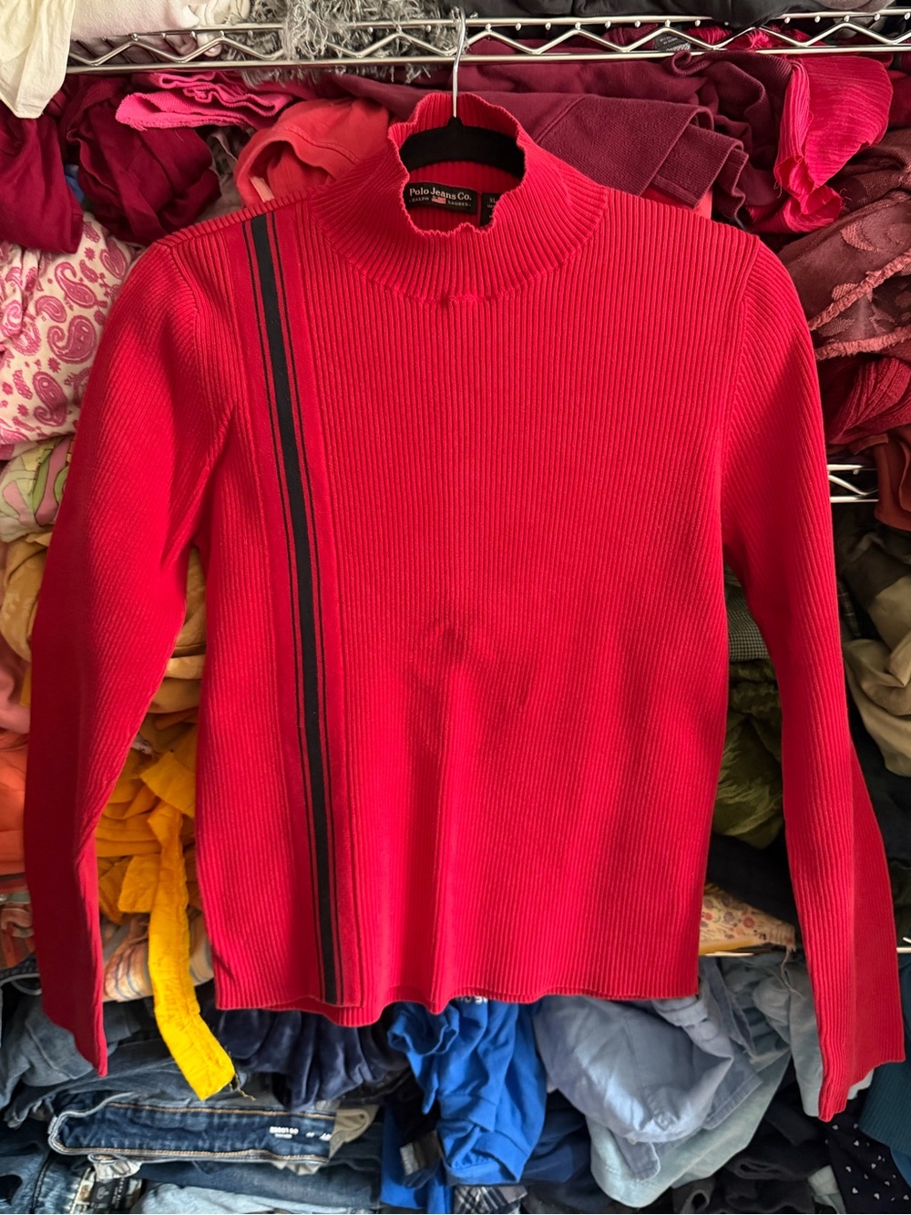 Red Polo Jeans Co. Vintage Turtleneck Sweater Size XL